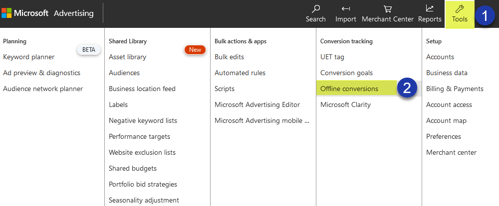 Microsoft (Bing) Ads conversion upload
