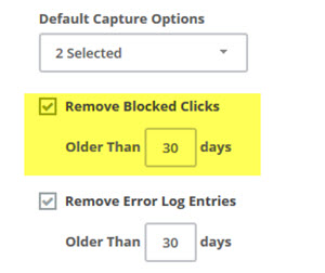 Blocked clicks configuration