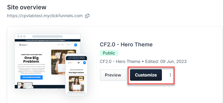 ClickFunnels customize theme