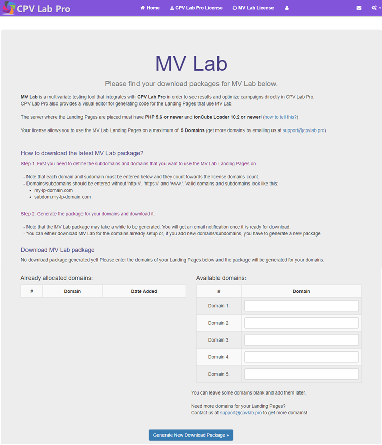 User Area MV Lab