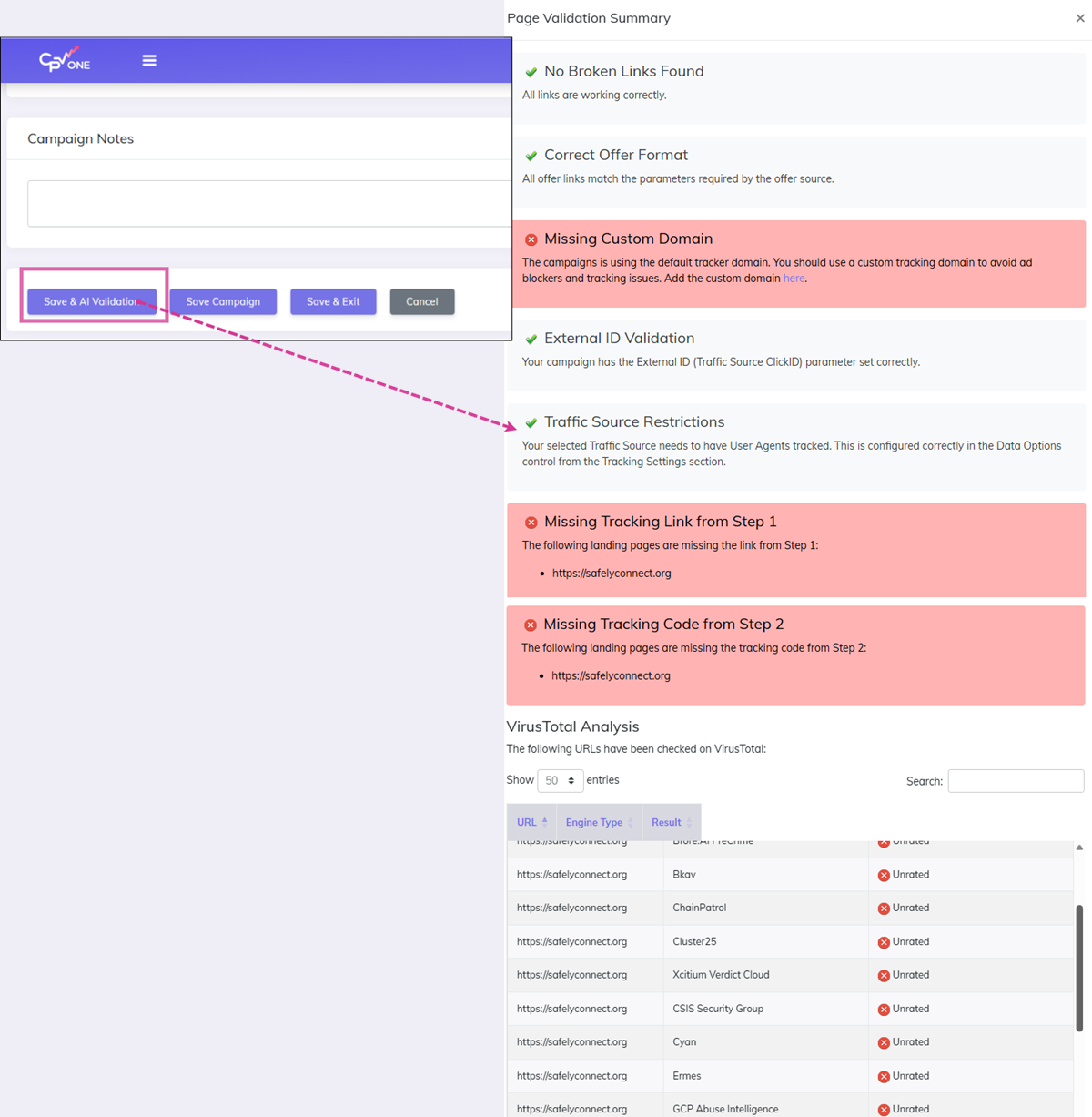 AI Page Validation