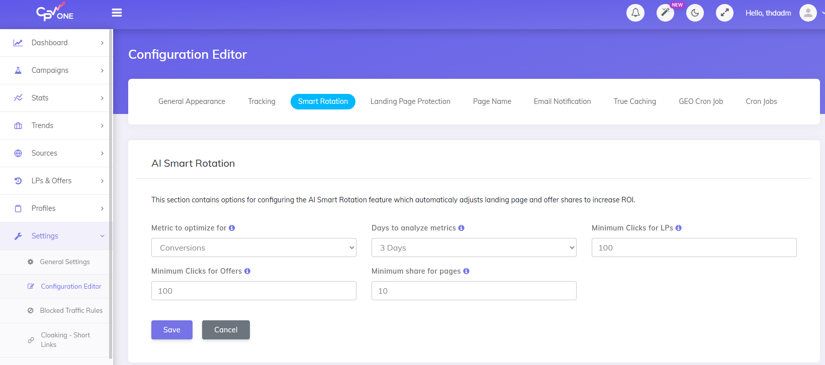 AI Smart Rotations configuration