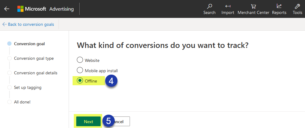 Microsoft (Bing) Ads create 3