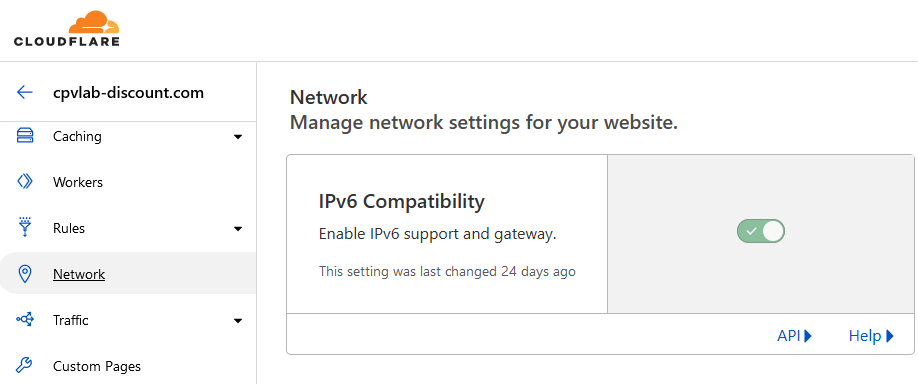 Cloudfare IPv6 settings