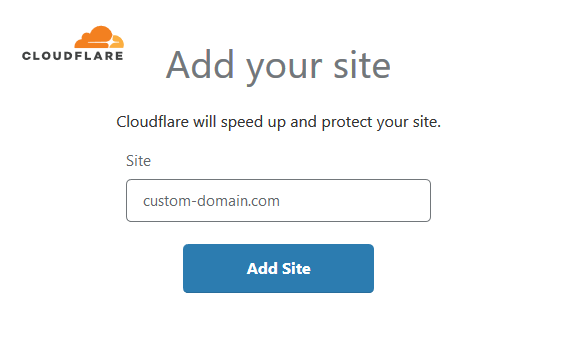 cloudflare add site
