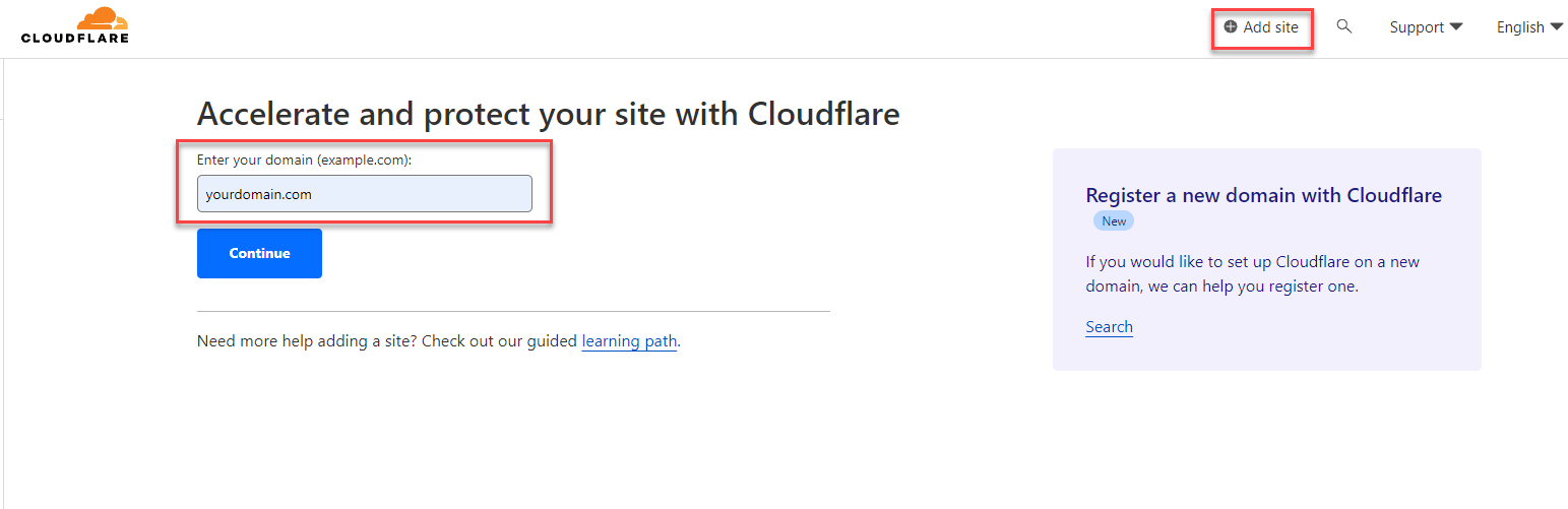 Cloudflare domain setup