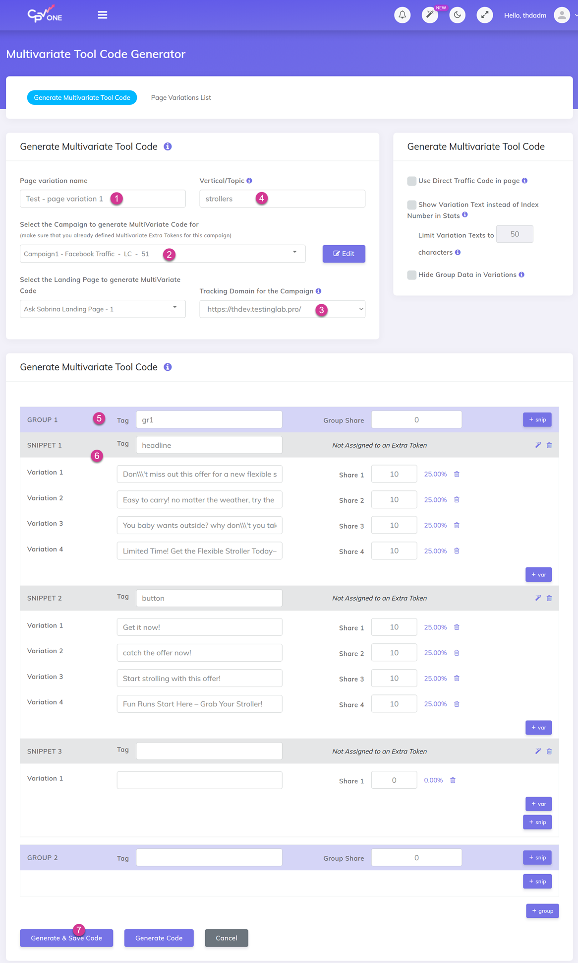 MV Lab Page Edit Page