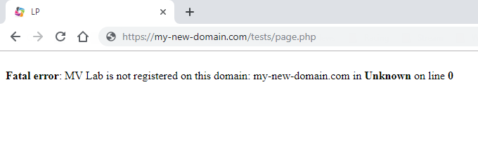 MV Lab not registered on domain