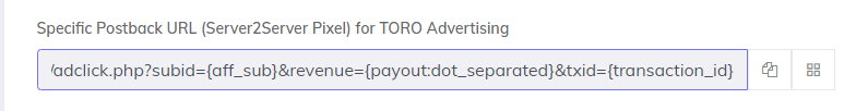Toro Postback URL