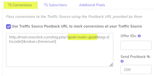 Main goal defined in campaign setup page in CPV Lab | CPV One